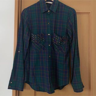 ザラ(ZARA)のZARA ザラ スタッズチェックシャツ(シャツ/ブラウス(長袖/七分))