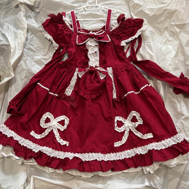 本日お支払い限定値下げ⭐︎タグ付⭐︎トリプルリボンJSK⭐︎ボルドー-