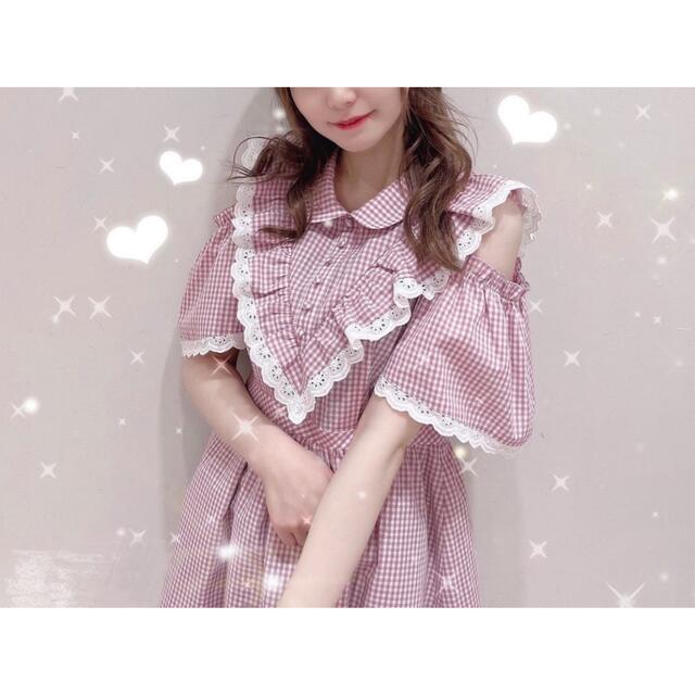 evelyn - 2022evelynショルダーカットギンガムop量産型かわいい
