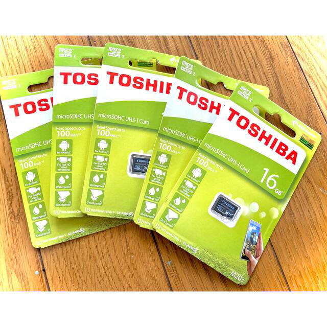 東芝(トウシバ)の未使用 Micro SD カード16GB 5枚セット スマホ/家電/カメラのPC/タブレット(PCパーツ)の商品写真