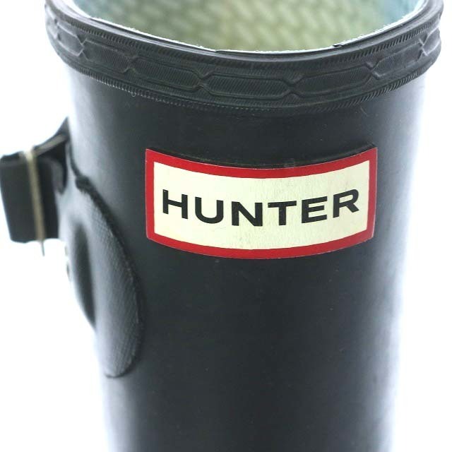 HUNTER(ハンター)のハンター レインブーツ ミドル フラット ラバー 24cm-24.5cm 黒 レディースの靴/シューズ(レインブーツ/長靴)の商品写真