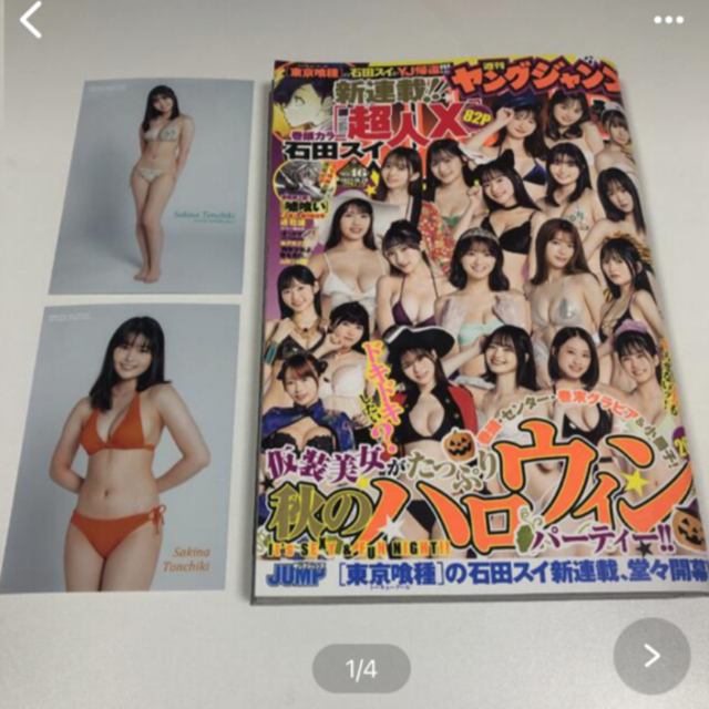 BOMB ポストカードB 頓知気&ぽぽ生写真4枚セット週刊ヤングジャンプの ...