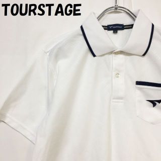 ツアーステージ(TOURSTAGE)の【人気】ツアーステージ 半袖ポロシャツ ゴルフウェア ブリヂストン ホワイト M(ウエア)