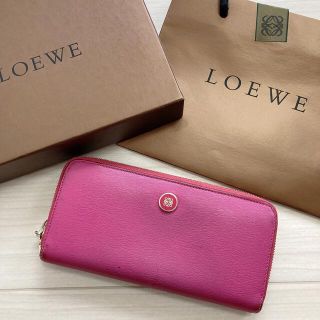 ロエベ(LOEWE)の【王道】LOEWE ロエベ レディース アナグラム 長財布 革財布 ピンク(財布)