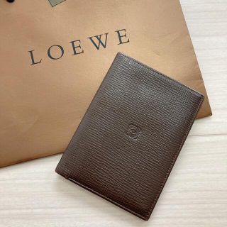 ロエベ(LOEWE)の【美品】LOEWE ロエベ コンパクト財布 革財布 折り財布 ブラウン(折り財布)