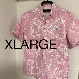 エクストララージ(XLARGE)の総柄！　XLARGE ブランド柄　オックスフォード　ピンク　半袖BDシャツ(シャツ)