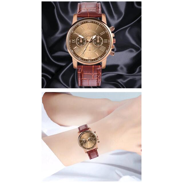 腕時計　時計 ギリシャ文字 アナログ メンズ クォーツ 高品質 レザー ブラウン メンズの時計(腕時計(アナログ))の商品写真