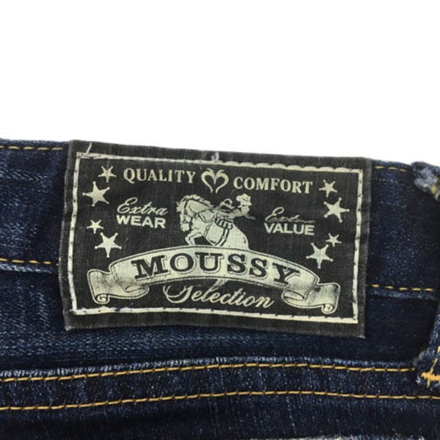 moussy(マウジー)のマウジー パンツ デニム ジーンズ ブーツカット ジップフライ 25 紺 レディースのパンツ(デニム/ジーンズ)の商品写真