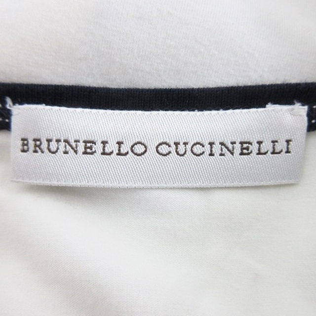 BRUNELLO CUCINELLI(ブルネロクチネリ)のブルネロクチネリ カットソー ノースリーブ タンクトップ ライン M 白 レディースのトップス(カットソー(半袖/袖なし))の商品写真