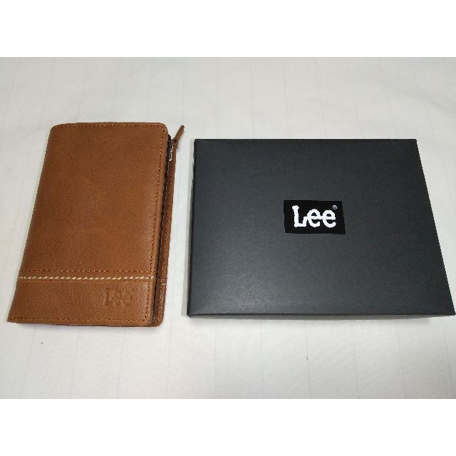 Lee(リー)の箱付き　Lee　ステッチデザイン　二つ折り財布　ブラウン メンズのファッション小物(折り財布)の商品写真