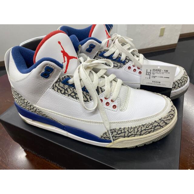 2016 NIKE AIR JORDAN 3 RETRO TRUE BLUEスニーカー