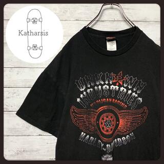 ハーレーダビッドソン(Harley Davidson)の【希少デザイン】ハーレーダビッドソン　エンブレムロゴ　両面プリント　Tシャツ(Tシャツ/カットソー(半袖/袖なし))