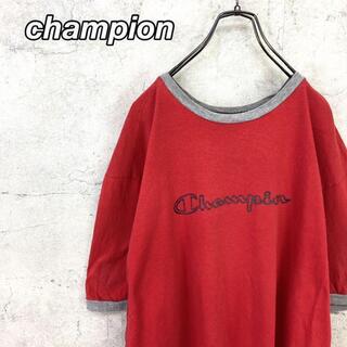 チャンピオン(Champion)の希少 90s チャンピオン リンガーTシャツ デカロゴ ビッグシルエット 美品(Tシャツ/カットソー(半袖/袖なし))