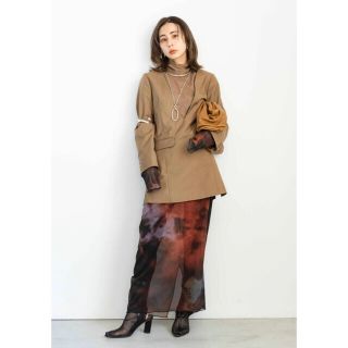 アメリヴィンテージ(Ameri VINTAGE)のAmeri◆ MIRANDA TAIDAI SHEER LONG TOP コーデ(ロングワンピース/マキシワンピース)