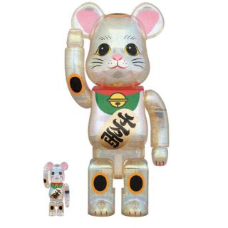 BE@RBRICK 招き猫 透明メッキ 100％ & 400％(その他)