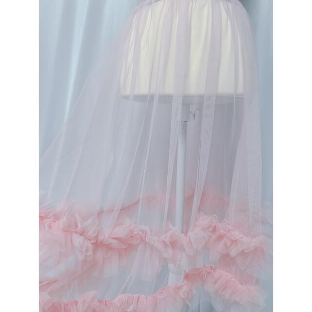 NICE CLAUP(ナイスクラップ)のsheer frill skirt(pink) レディースのスカート(ロングスカート)の商品写真