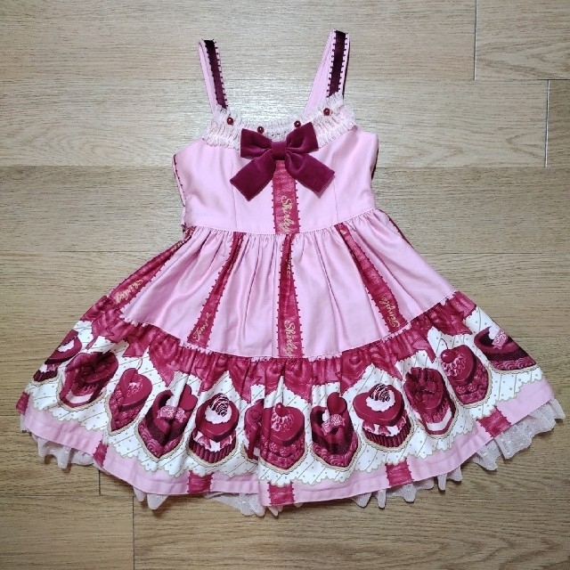 Shirley Temple(シャーリーテンプル)のShirley Temple　ハートプチケーキ　ジャンパースカート キッズ/ベビー/マタニティのキッズ服女の子用(90cm~)(ワンピース)の商品写真