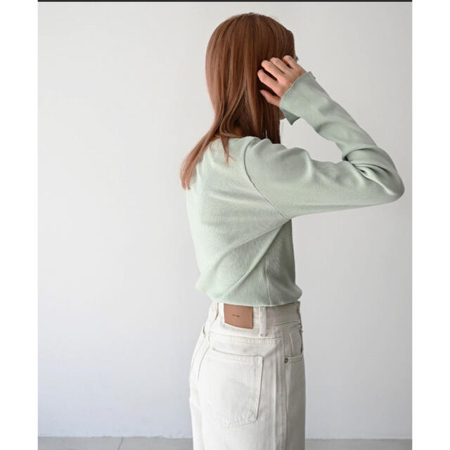 キャナルジーン RED CHOP WORKS リブボートネックロングTシャツ canal jean RED CHOP WORKS リブ袖スリットニット グレー