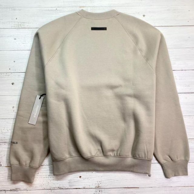 新品【メンズS】★エッセンシャルズ★袖ロゴ入り厚手トレーナー/ベージュ/タン/ESSENTIALS/FOG