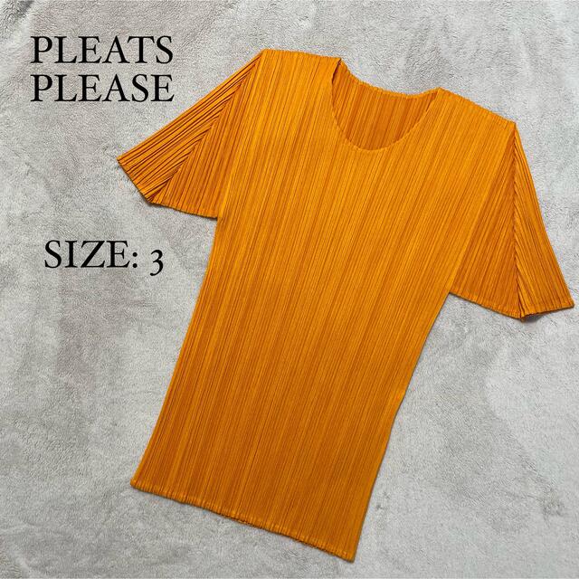 PLEATS PLEASE プリーツプリーズ　カットソー　トップス　オレンジ