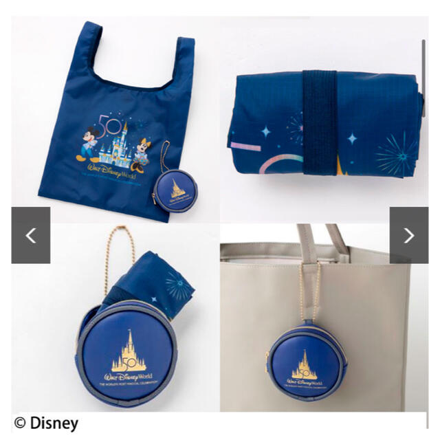 Disney(ディズニー)の最終SALE 新品　ディズニーワールド　50周年記念　エコバック&ポーチ　セッ エンタメ/ホビーの本(その他)の商品写真