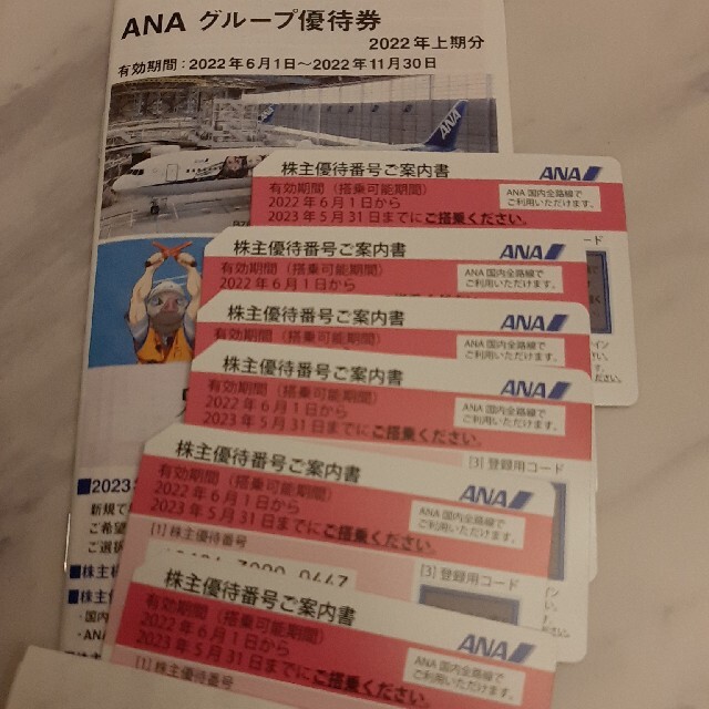 ANA　株主優待6枚　グループ優待券もお付けします。 チケットの優待券/割引券(その他)の商品写真