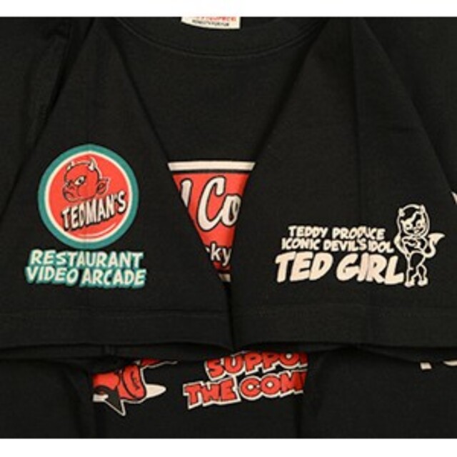 TEDMAN(テッドマン)のテッドマン/テッドガール/Tシャツ/ブラック/TDSS-538/エフ商会 メンズのトップス(Tシャツ/カットソー(半袖/袖なし))の商品写真