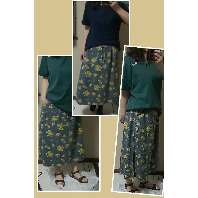 (セール♪)POWER TO THE PEOPLE スウェットスカート夏柄 レディースのスカート(ひざ丈スカート)の商品写真
