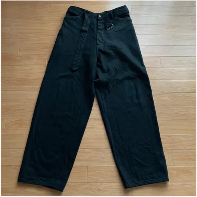 COMOLI(コモリ)のCOMOLI 20aw ベルテッドデニムパンツ ブラック サイズ2 メンズのパンツ(デニム/ジーンズ)の商品写真