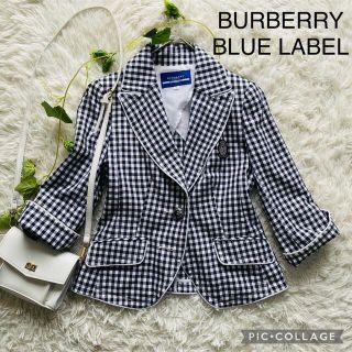 バーバリーブルーレーベル(BURBERRY BLUE LABEL)の★専用★バーバリーブルーレーベル　ギンガムチェックテーラードジャケット　訳あり(テーラードジャケット)