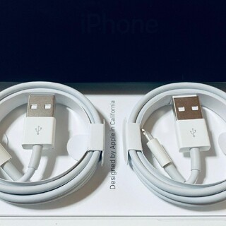 アップル(Apple)のiPhone充電器ライトニングケーブル 純正品質　1m 2本セット送料無料(バッテリー/充電器)