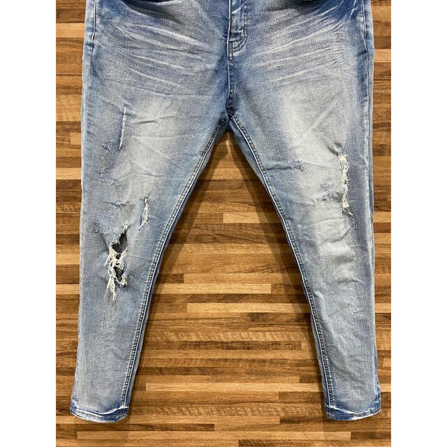 クラッシュ　デニム　パンツ メンズのパンツ(デニム/ジーンズ)の商品写真
