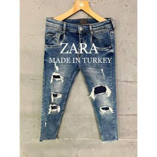 ザラ(ZARA)のZARA クラッシュ加工ストレッチデニム！トルコ製！(デニム/ジーンズ)