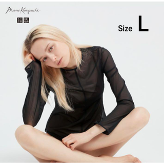 ユニクロ(UNIQLO)のユニクロ Mame Kurogouchi シアークルーネックTシャツ(Tシャツ(長袖/七分))