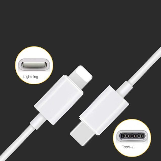 急速充電器 タイプC ライトニングケーブル 1m 1本 iPhone スマホ/家電/カメラのスマートフォン/携帯電話(バッテリー/充電器)の商品写真