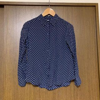 ユニクロ(UNIQLO)のシルクプリントブラウス　水玉　ドット(シャツ/ブラウス(長袖/七分))