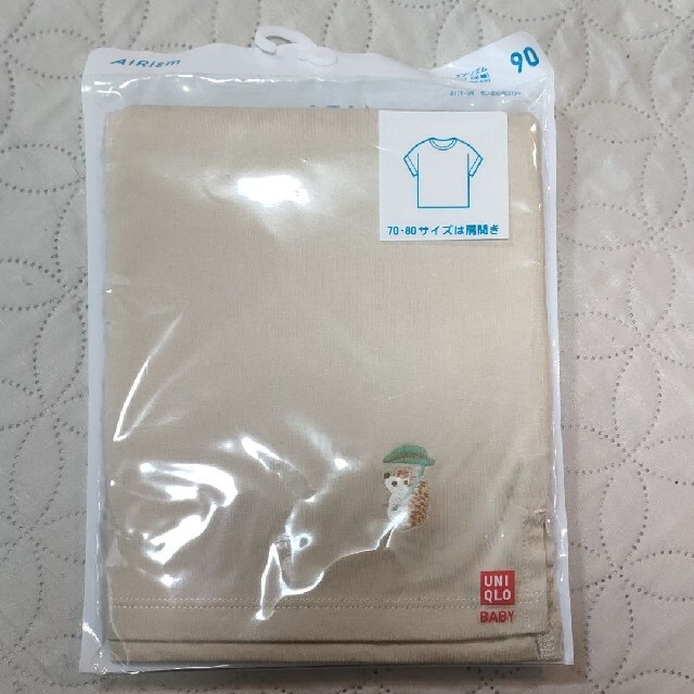 UNIQLO(ユニクロ)のユニクロ　エアリズム　コットン　Tシャツ　90 キッズ/ベビー/マタニティのキッズ服男の子用(90cm~)(Tシャツ/カットソー)の商品写真