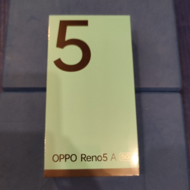【驚きの値段】 Reno5 OPPO SIMフリー版 新品 - OPPO A シュリンク付 アイスブルー  スマートフォン本体
