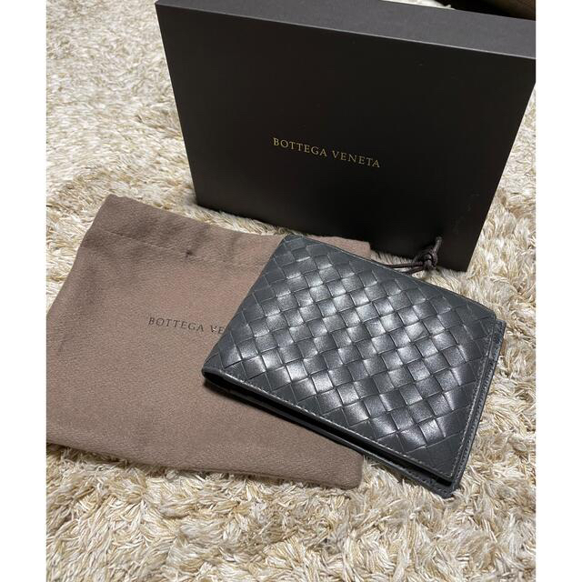 新品✨BOTTEGA VENETA 2つ折り財布　グレー