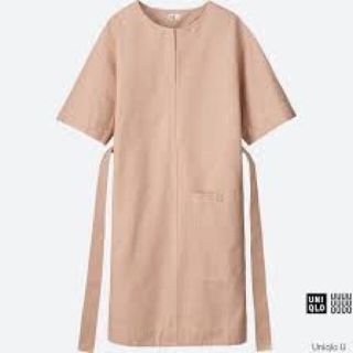 ユニクロ(UNIQLO)の★UNIQLOＵ  メランジサックワンピース  未使用(ひざ丈ワンピース)