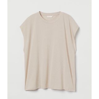 エイチアンドエム(H&M)のH&M ジャージーノースリーブトップス ライトベージュ XS(Tシャツ(半袖/袖なし))