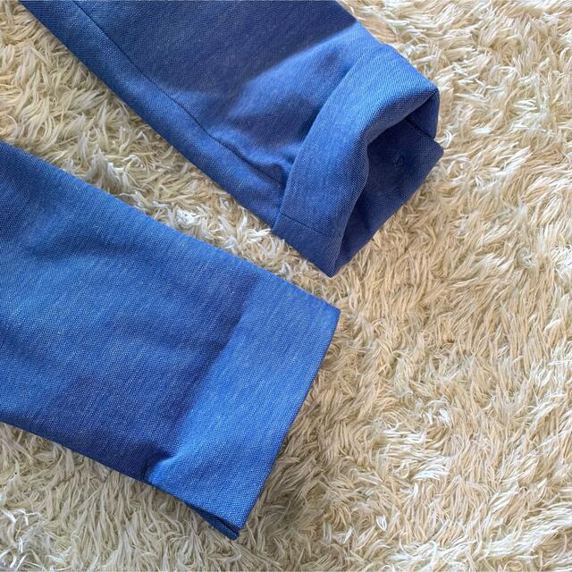 PLST(プラステ)のPLST プラステ ノーカラー スーツセットアップ パンツ ブルー Mサイズ レディースのフォーマル/ドレス(スーツ)の商品写真