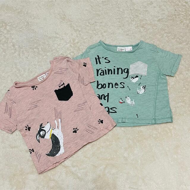 ZARA KIDS(ザラキッズ)の【ZARAbaby】　Tシャツ　2枚　80サイズ キッズ/ベビー/マタニティのベビー服(~85cm)(Ｔシャツ)の商品写真