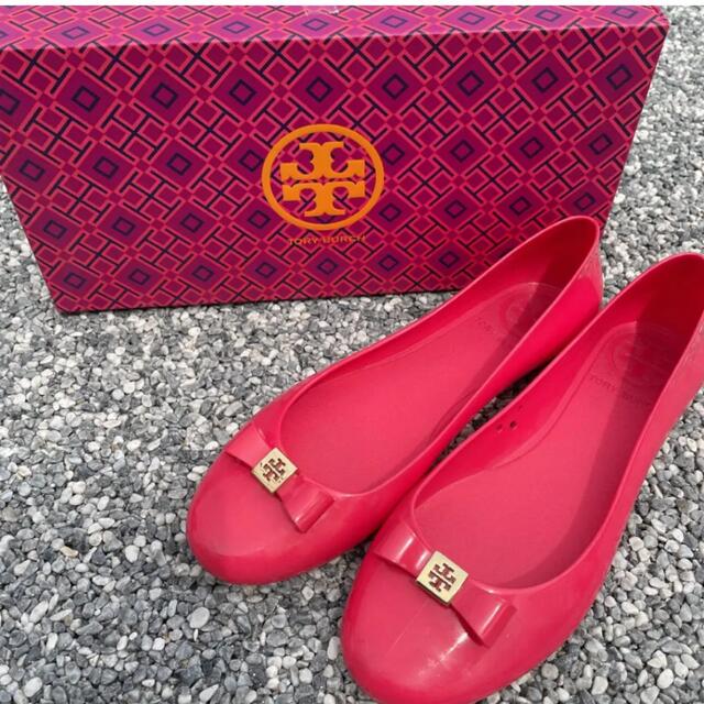 TORY BURCH トリーバーチ ラバーシューズ バレエシューズ 黒 25cm