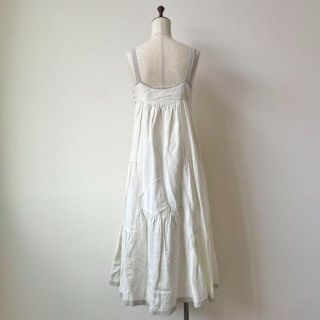 希少 MYLANマイラン リネン シルク サンドレス ワンピース F ホワイト