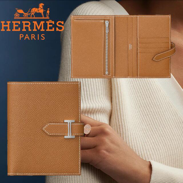 Hermes(エルメス)の新品 ベアンコンパクト ゴールド 財布HERMES エルメス ベアン レディースのファッション小物(財布)の商品写真