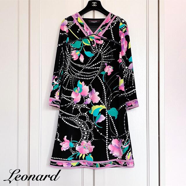 とっておきし福袋 LEONARD - 【LEONARD】パールフラワーワンピース