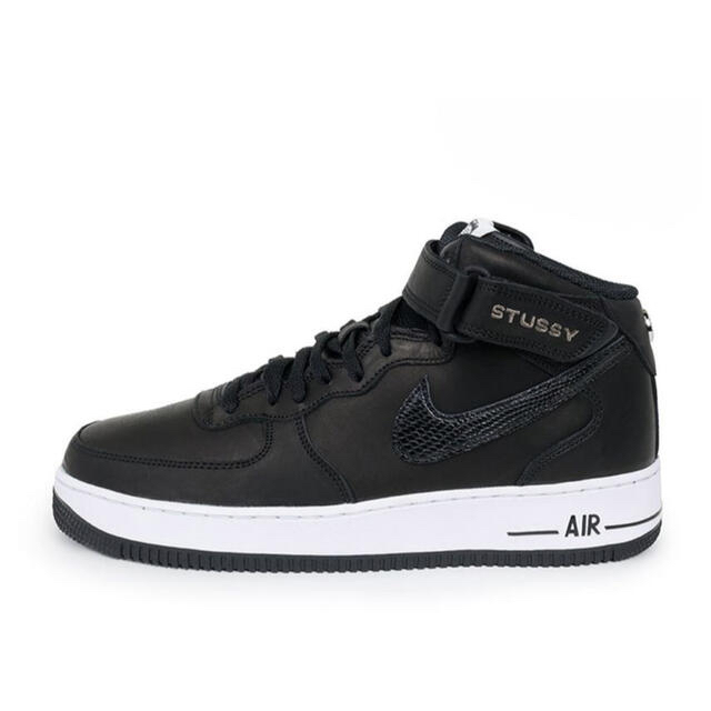 Stussy × Nike Air Force 1 Mid "Blackスニーカー