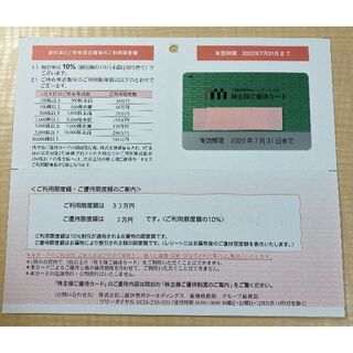 三越伊勢丹ホールディングス株主優待カード ご利用限度額 : 30万円