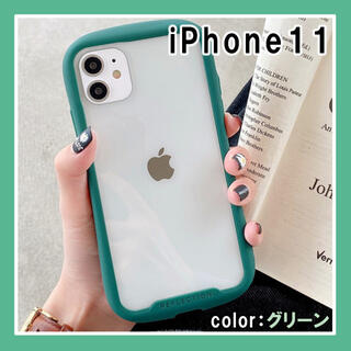 iPhone11 ケース シンプル スマホ かわいい 韓国 人気 緑 F